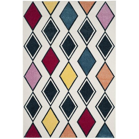 Safavieh Hollywood Power Loomed Small Rectangle Area Rug Ivory & Peacock Blue - 4 x 6 ft. HLW704B-4